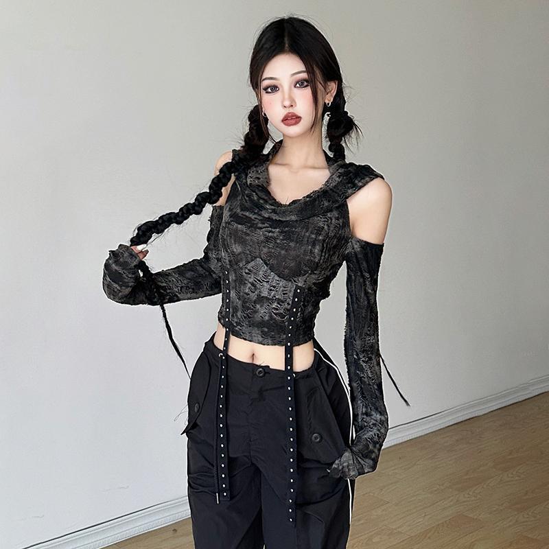 Blouse Off Shoulder - Off Shoulder Hoodie Long Sleeve T