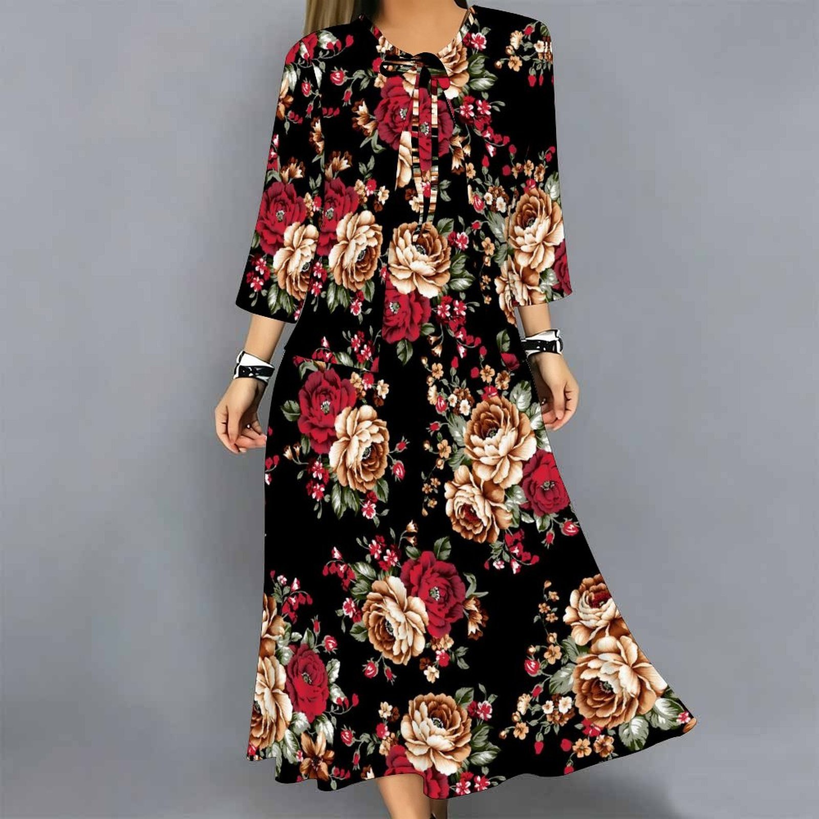 Women 2 Piece Dress Set Print  - огляд і ціна Midi Skirt Floral
