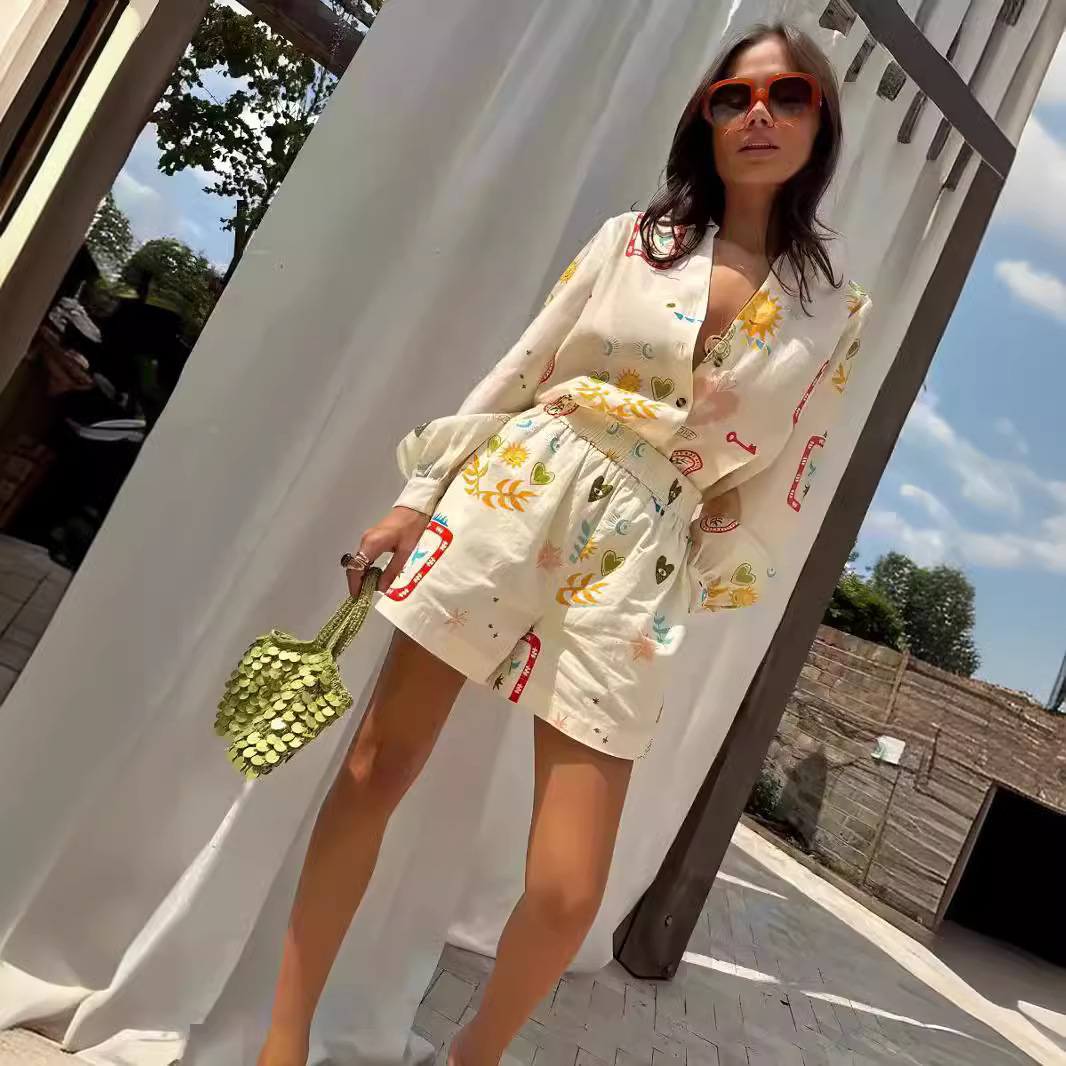 Women Casual Elastic Waist 2pc - огляд і ціна Romper Floral Print