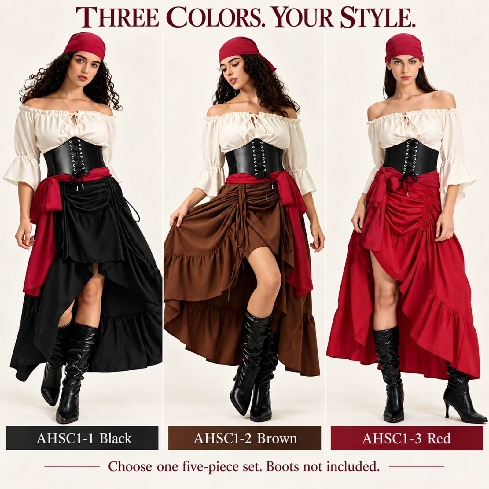 Women Pirate Costume Set Blous - огляд і ціна Blouse Off Shoulder