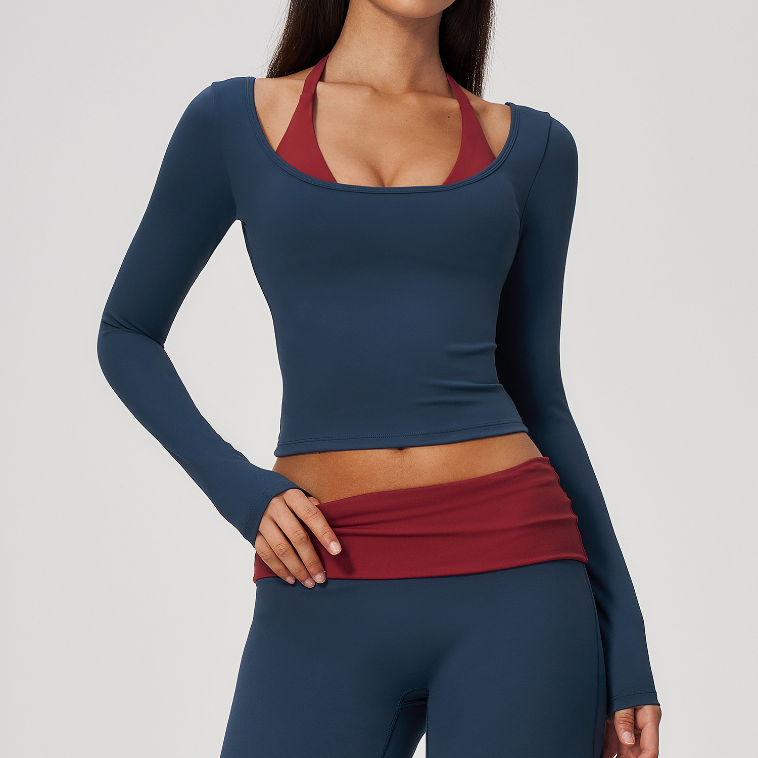 Halter Long Sleeve Yoga Crop T - огляд і ціна Crop Top Crochet