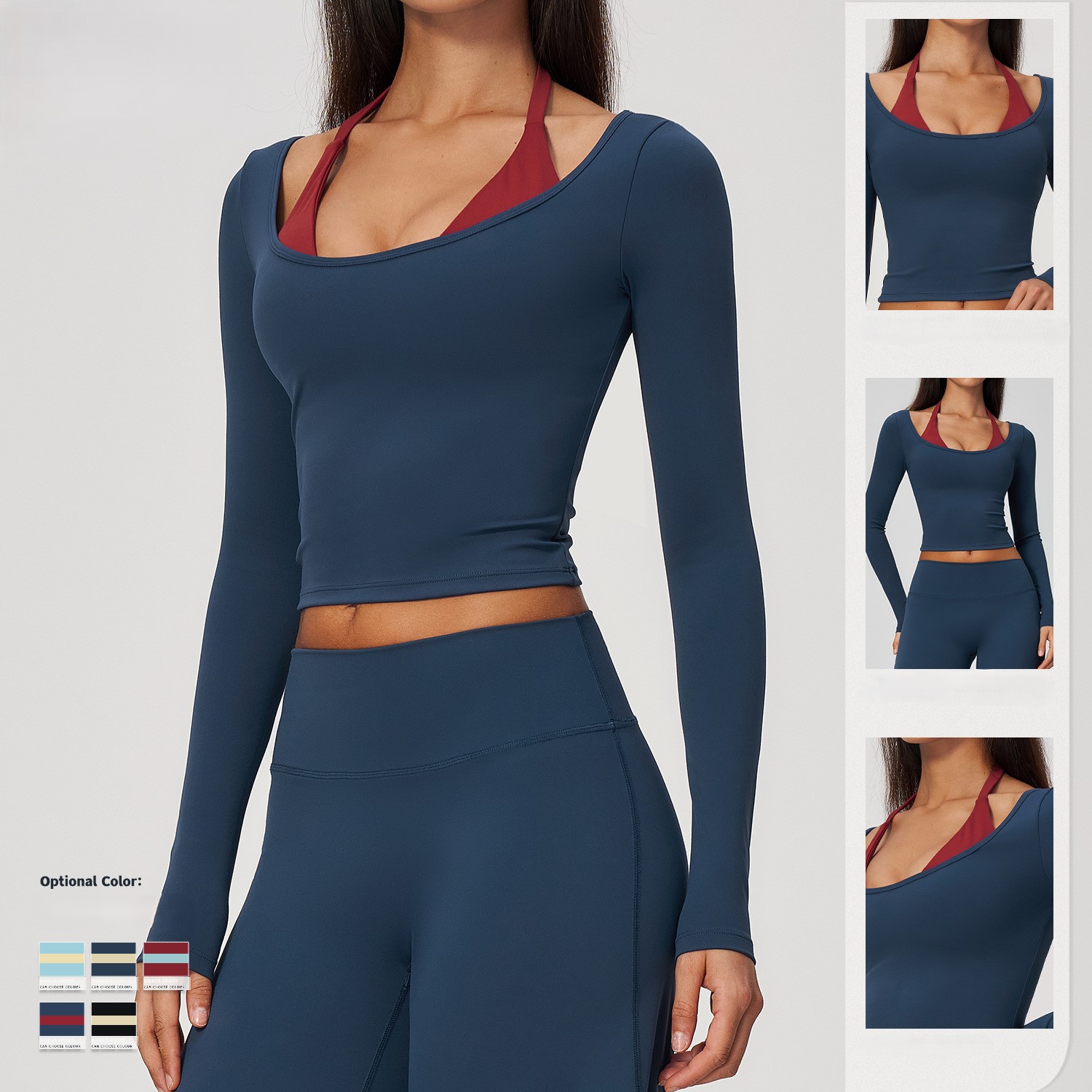 Halter Long Sleeve Yoga Crop T - огляд і ціна Crop Top Crochet